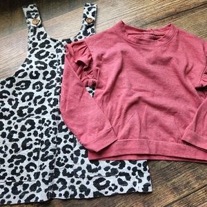 Jessica Simpson, 18m, EUC, leopard dress and ruffle long sleeve shirt